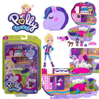 Polly Pocket Jumpin’ Style Pony Compact with Horse Show Theme, Micro Polly Doll & Friend, 2 Horse Figures ราคา 1,150.- บ