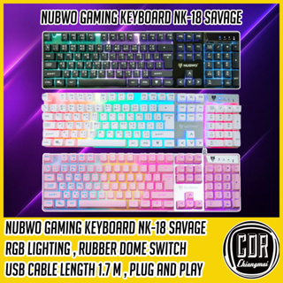 ภาพหน้าปกสินค้าNUBWO NK-18 Savage (สีชมพู/ขาว/ดำ ) Gaming Keyboard ไฟ RGB 9 โหมด (ของแท้รับประกัน 1 ปี) ที่เกี่ยวข้อง