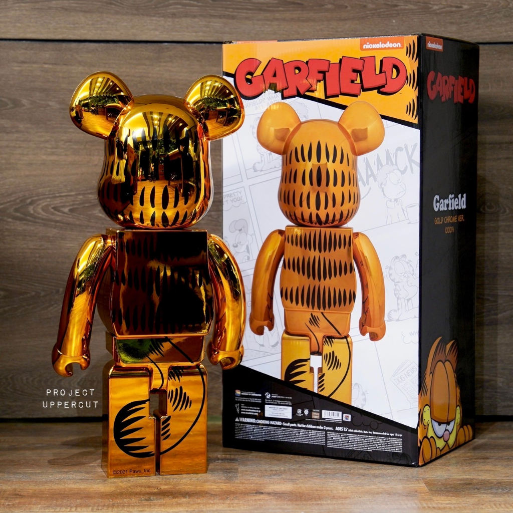 BE@RBRICK 1000% GARFIELD - Gold Chrome Ver. [New] | Shopee Thailand