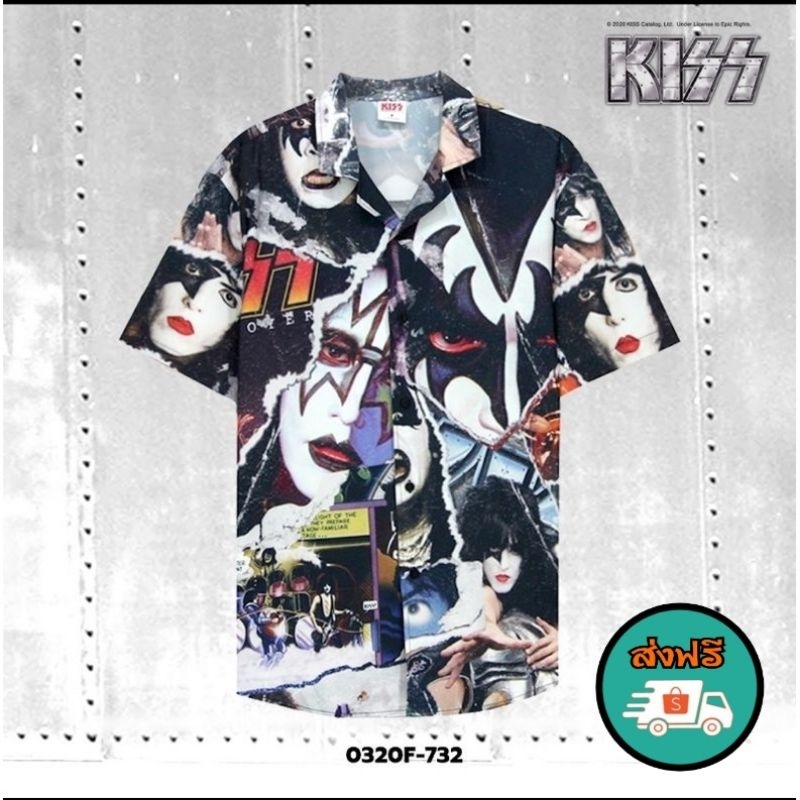 เสื้อฮาวาย-วงkissลิขสิทธิ์แท้-w004