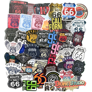 ⚡️พร้อมส่ง 🇹🇭  สติ๊กเกอร์ติดสเก็ตบอร์ด ลายการ์ตูน Route 66 กันน้ำ 50 ชิ้น เคลือบด้าน สติ๊กเกอร์ติดกระเป๋า Sticker matte