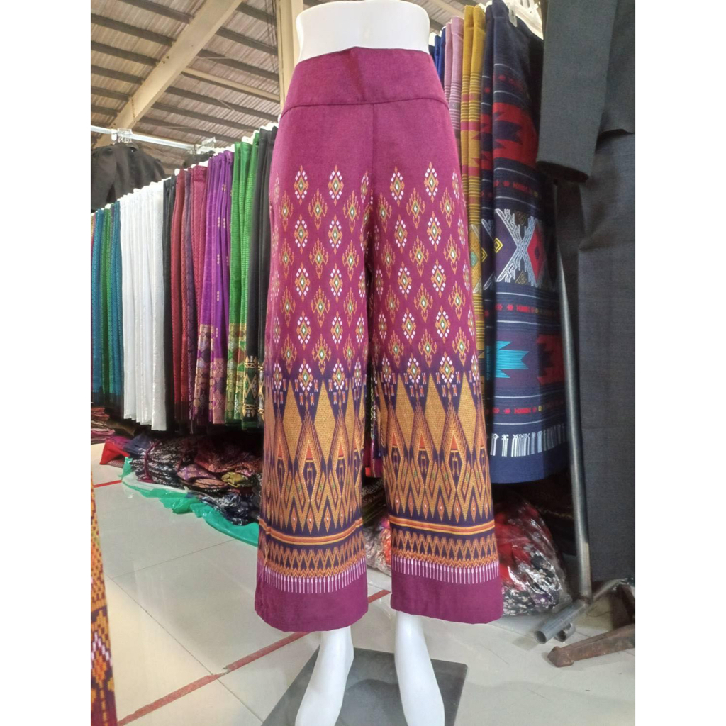 ภาพสินค้าSPS กางเกง กางเกงขาตรง ผ้านุ่ม สีไม่ตก ทรงขากระบอก ใส่เอว 26-38 นิ้ว ผ้าฝ้ายหมักโคลน กางเกงลายไทย กางเกงผ้าฝ้าย จากร้าน siampasin บน Shopee ภาพที่ 7