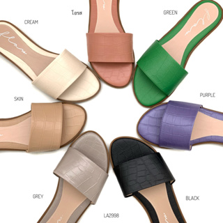 สินค้า HaloBangkok รองเท้า Sandals หนังไมโครไฟเบอร์ รุ่น LA2998