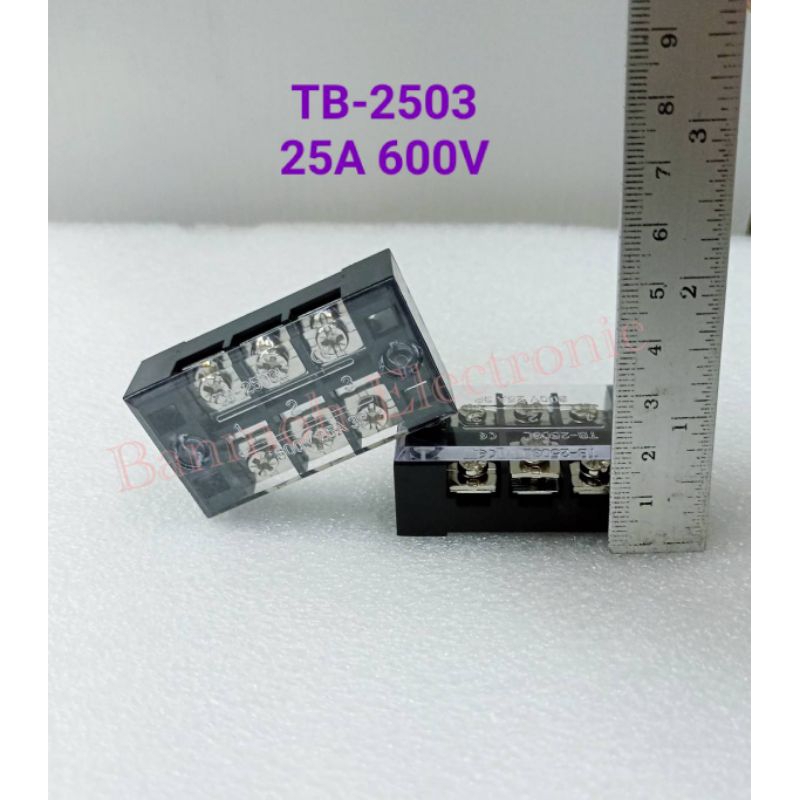 แพ็ค1ตัว-เทอร์มินอล-tb-2503-25a600v-terminal-tb2503-3ช่องใช้สำหรับต่อสายไฟหรือจุดต่อสายไฟ