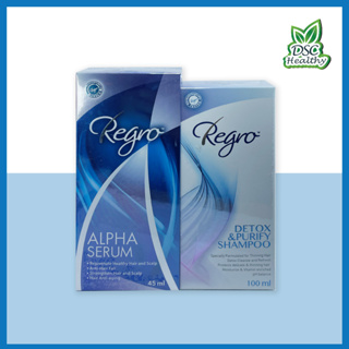 Regro ALPHA SERUM 45 ml แถมฟรี Regro DETOX&PURIFY SHAMPOO 100ml exp 23/07/2024