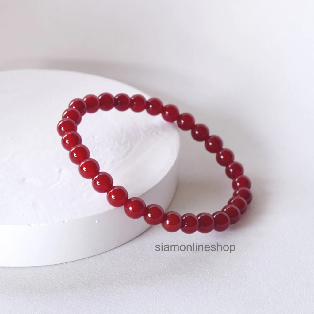 CARNELIAN หินคาร์เนเลียน เลือกขนาดเม็ดหินได้ (4, 6 มม.) หินแห่งความอวยพร สร้อยข้อมือหินแท้ https://wayoza.com
