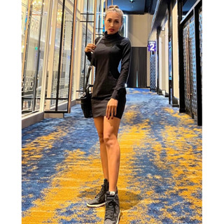 MLB Turtle Neck Dress NY Logo เดรสคอเต่าMLB เดรสNY เดรสแบรนด์แท้ เดรสแฟชั่น เดรสเท่ เดรสน่ารัก เดรสราคาถูก
