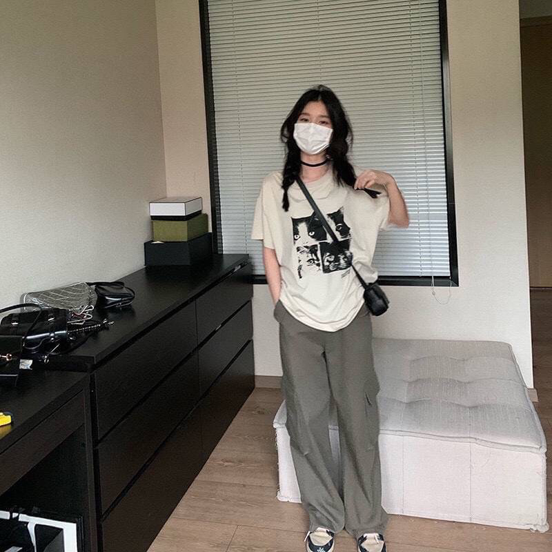 bloom-เสื้อยืดคอกลมโอเวอร์ไซส์