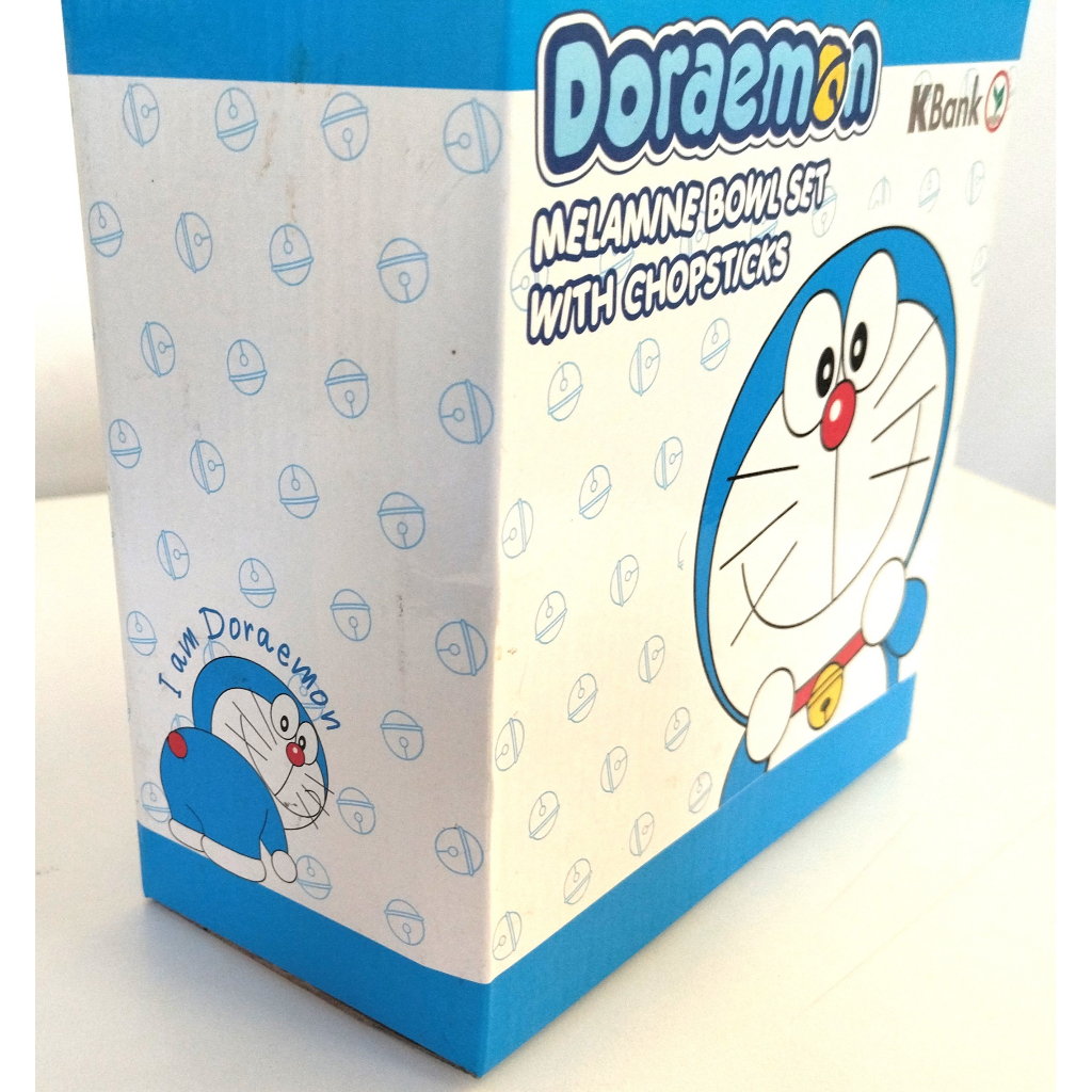 kbank-ชุดอาหารเด็ก-ของพรีเมี่ยม-ธนาคารกสิกรไทย-melamine-bowl-set-with-chopsticks-doraemon-exclusive-kbank