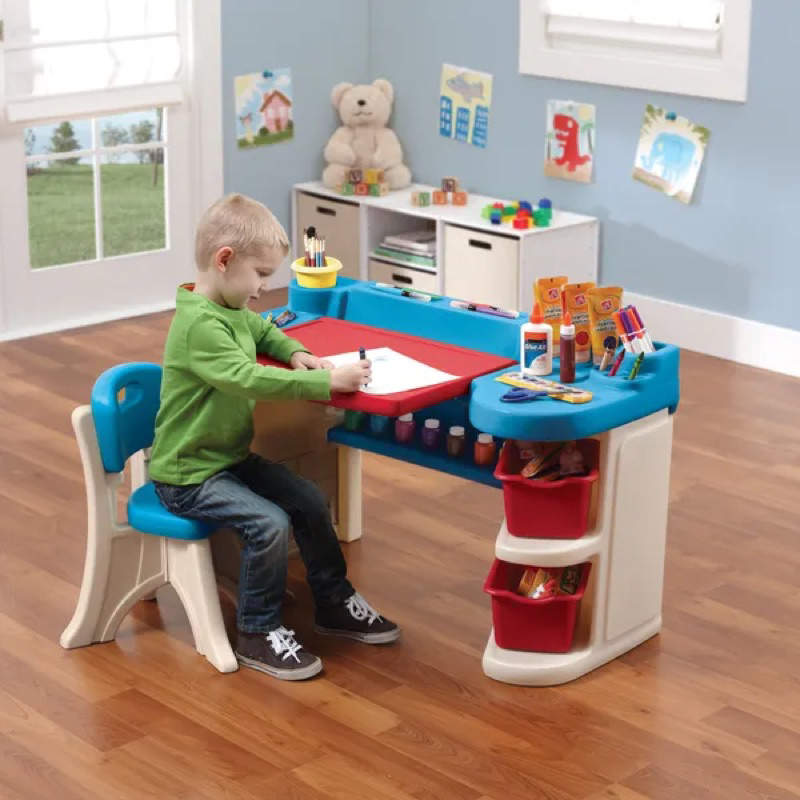 โต๊ะทำการบ้าน-โต๊ะศิลปะเด็ก-ยี่ห้อ-step2-studio-art-desk-ของแท้-usa