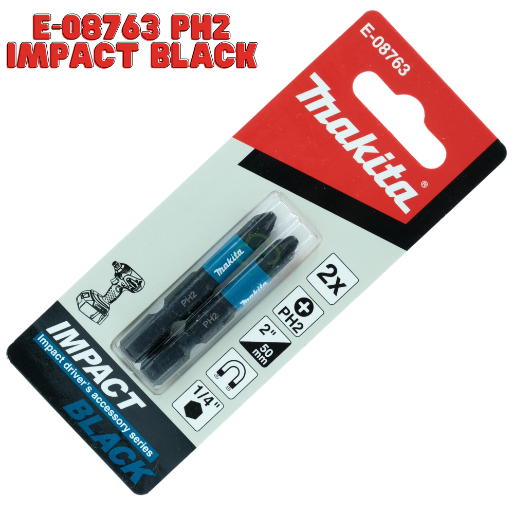 makita-e-08763-ph2-ดอกไขควง-impact-black-1-4-50mm-2-ชิ้น-แพ็ค-มากีต้า