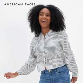 American Eagle Long-Sleeve Button-Up Tunic Blouse เสื้อเบลาซ์ ผู้หญิง แขนยาว  (EWSB 035-4874-400)