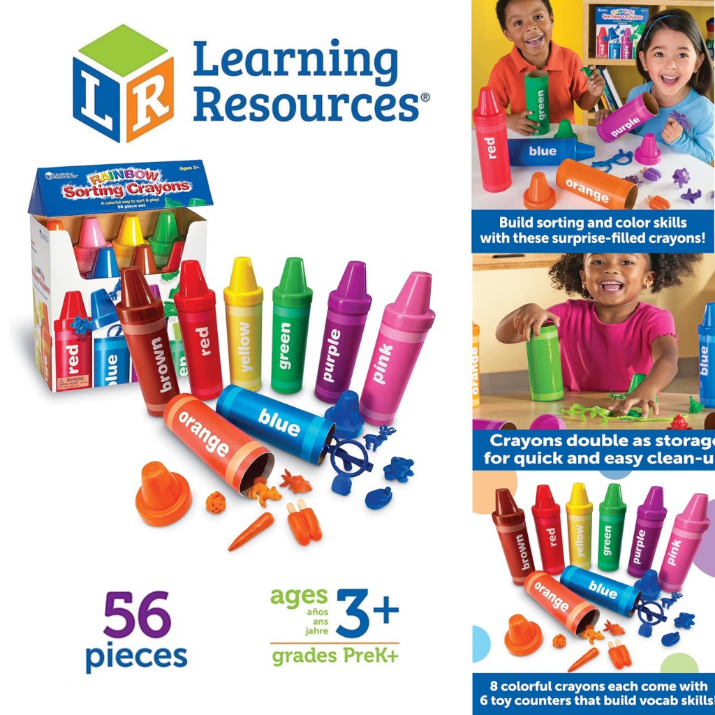 learning-resources-rainbow-sorting-crayons-56-ชิ้น-ages-3-kids-ราคา-2-290-บาท