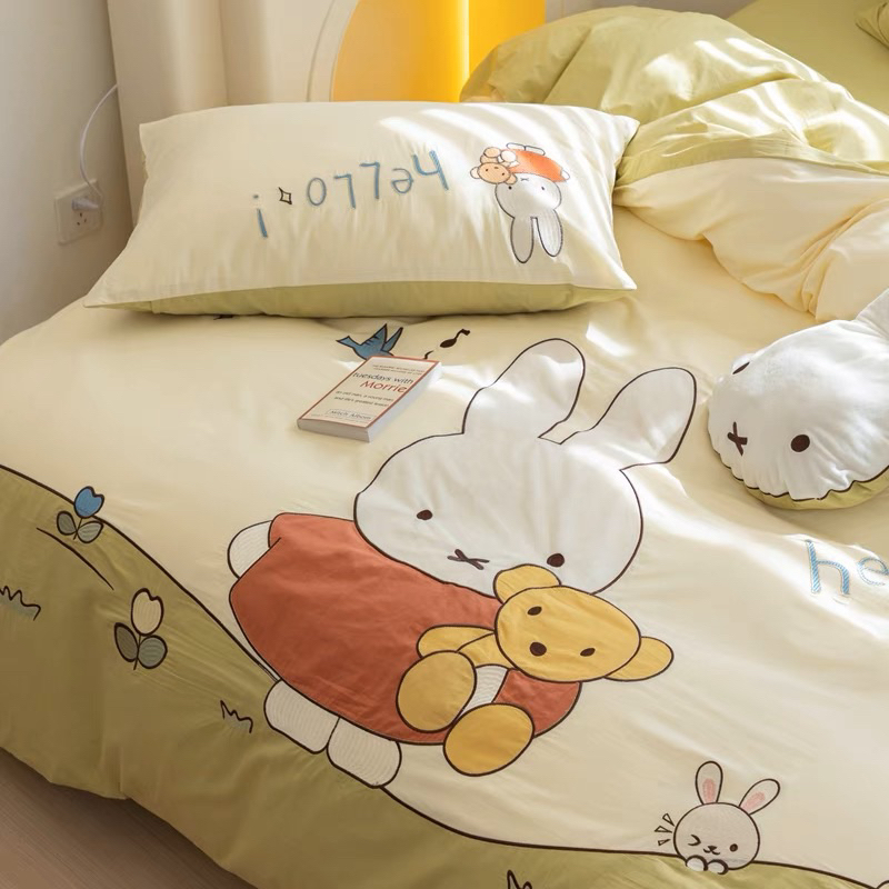 เก็บโค้ดหน้าร้าน-pre-order-ผ้าปูที่นอน-ชุดเครื่องนอน-กระต่าย-miffy-แถมตุ๊กตา-0996