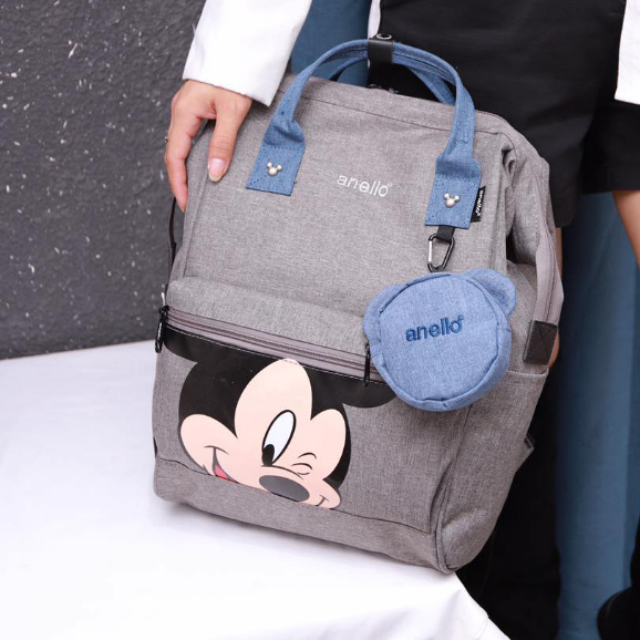 ภาพหน้าปกสินค้าMickey กระเป๋าเป้มิกกี้เม้าส์แบบใหม่มีกระเป๋าเล็กติดให้ช่องเยอะใส่ของได้เยอะ มี 2 ขนาด