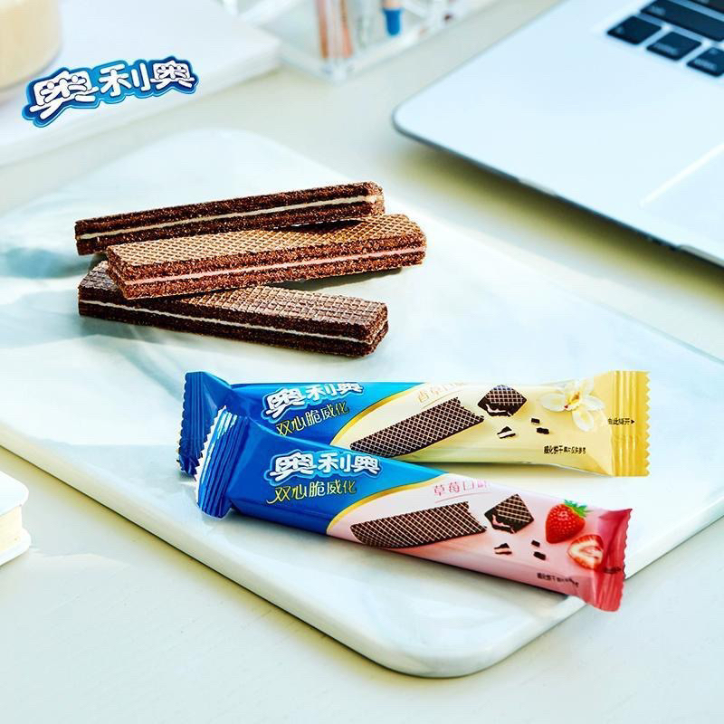 พร้อมส่ง-โอริโอ้เวเฟอร์แท่ง-สอดไส้วนิลา-และสตอเบอร์รี่-oreo-wafer-โอรีโอ-นำเข้าจากต่างประเทศ