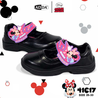 รองเท้านักเรียนหญิง ADDA​ หนังสีดำแบบแปะลายการ์ตูนมินนี้เม้าส์  รุ่น  สีดำ 41C13 รุ่นเก่า 41C17 รุ่นใหม่