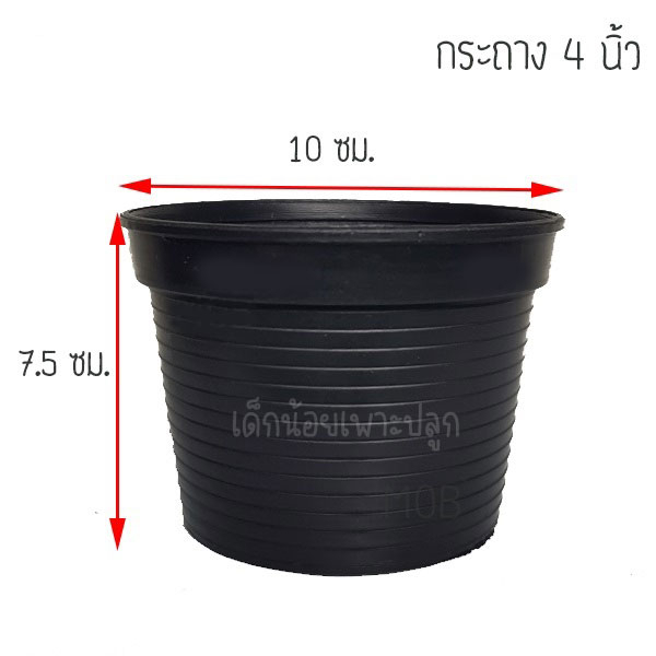 กระถางพลาสติก-4-สีดำ-กลม-แพ็ค-100-ใบ-ราคาโรงงาน