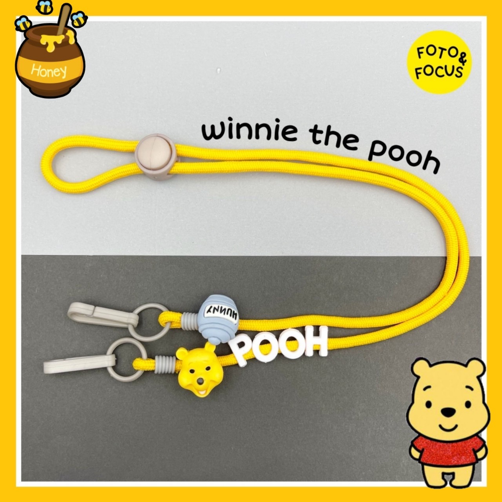 pooh-สายคล้องแมสลายหมีพูห์-สีเหลือง-เทา