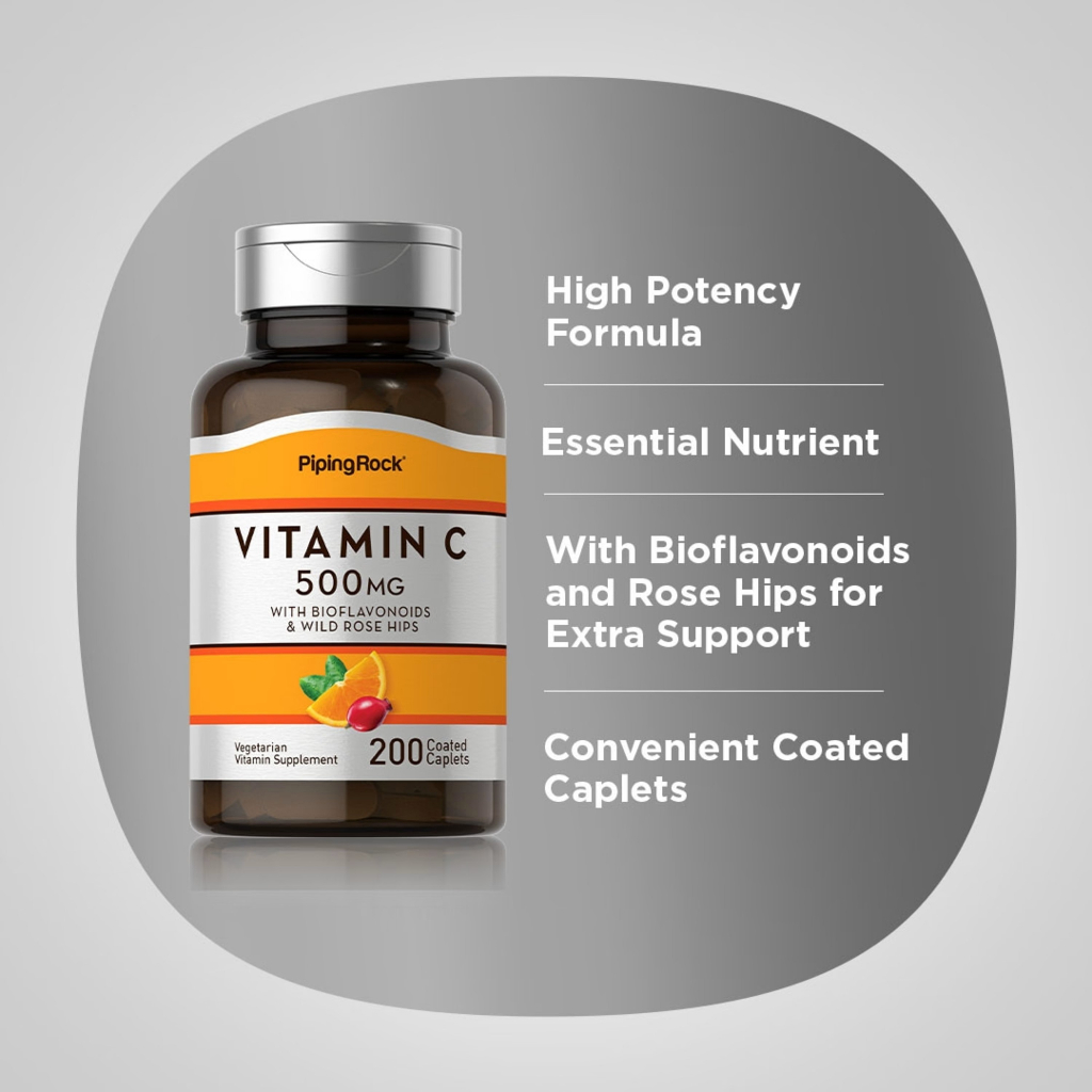 ภาพสินค้าวิตามินซี Vitamin C 500 mg. & Rose Hips (200เม็ด) เสริมภูมิคุ้มกัน ต้านอนุมูลอิสระ ผิวใส จากร้าน somchange_zaa บน Shopee ภาพที่ 1