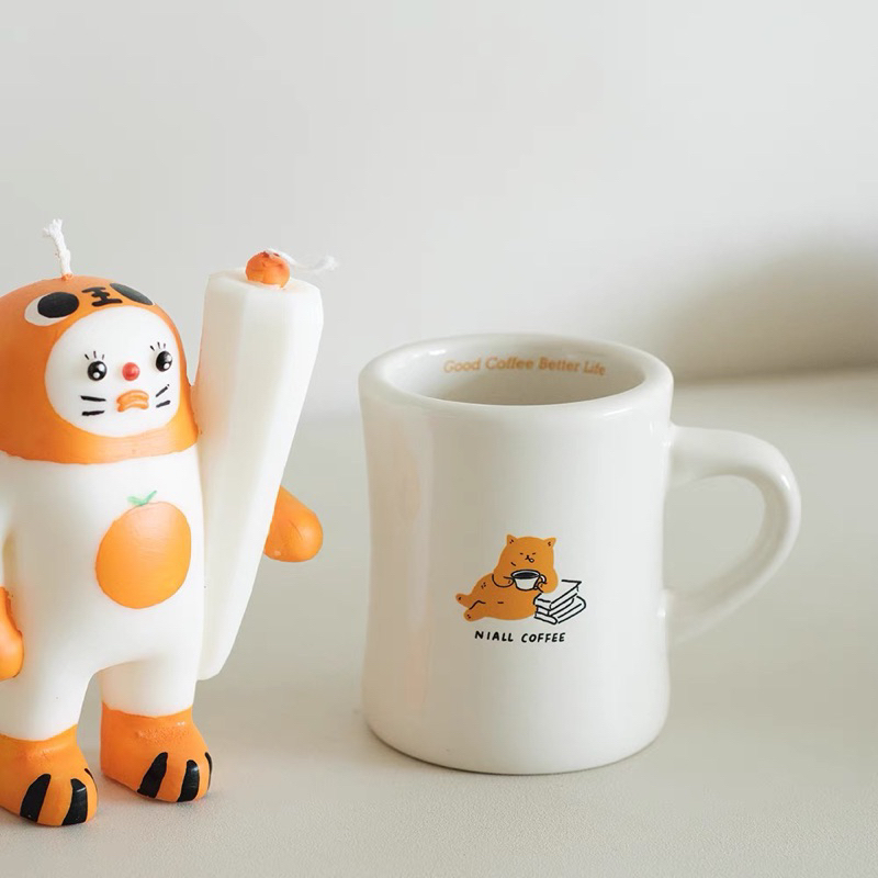 ติดตามมีส่วนลด-พรีออเดอร์-แก้วกาแฟ-แก้วเซรามิกลายน้องแมวอ้วนน่ารัก-แบรนด์niall-coffee