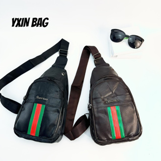 กระเป๋าคาดอกสะพายข้างผู้ชาย 8567#กระเป๋าสะพายไหล่ผู้ชายราคาถูก YXIN Fashion หนัง PU