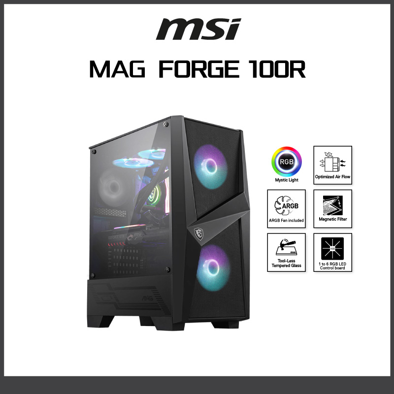 CASE (เคสคอมพิวเตอร์) MSI MAG FORGE 100R (ATX / Micro-ATX / Mini-ITX ...