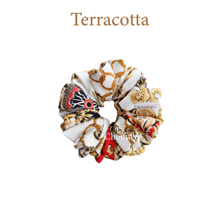 Terracotta 12cm. ยางมัดผมโดนัท ลายคลาสสิค Classic Pattern Scrunchies