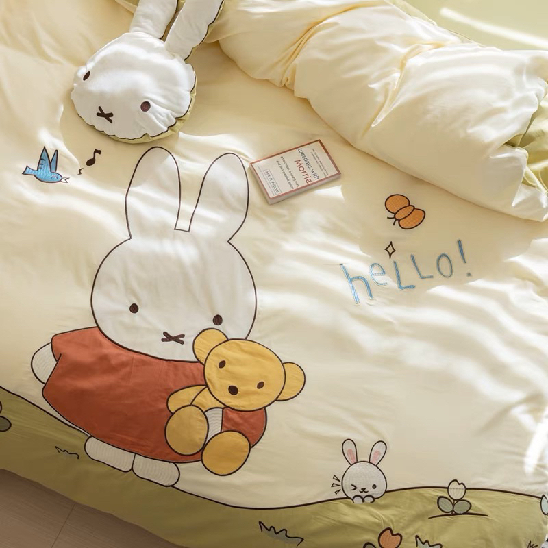 เก็บโค้ดหน้าร้าน-pre-order-ผ้าปูที่นอน-ชุดเครื่องนอน-กระต่าย-miffy-แถมตุ๊กตา-0996