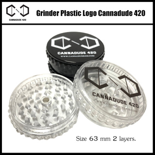 Grinder Plastic Logo ที่บด พลาสติก ที่บดสมุนไพร ขนาดใหญ่ 63mm บดละเอียด 3 ชั้น