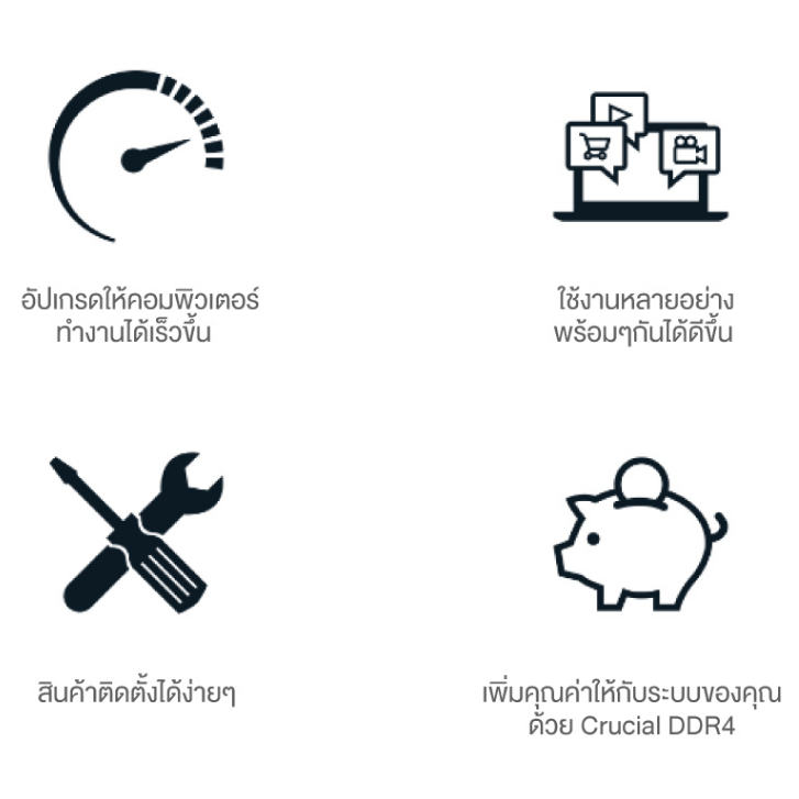 พร้อมส่ง-crucial-ddr4-2666mhz-1-2v-non-ecc-udimm-4gb-desktop-memory-เเรมพีซี