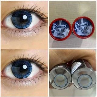 สินค้า คอนแทคเลนส์ บิ๊กอาย รุ่น Tommy/Icy-X ฟ้า/blue ค่าสายตาปกติ