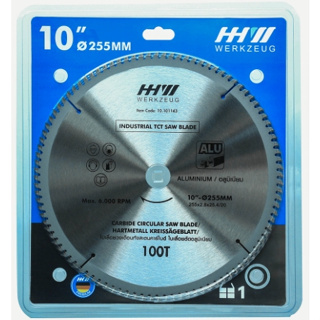 ใบตัดอลูมิเนียม 10 นิ้ว 120 ฟัน ยี่ห้อ HHW รุ่น  TCT SAWBLADE FOR Aluminium