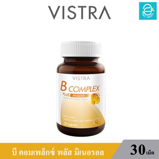 (ล็อตใหม่ Exp.21/11/2025) VISTRA B Complex Plus Minerals 30 Caps. - วิสทร้า บี คอมเพล็กซ์ พลัส มิเนอรอล (30 เม็ด)