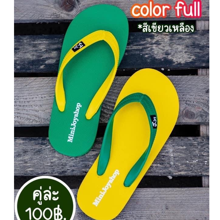 ภาพสินค้ารองเท้าแตะ อินดี้ทูโทน สีสด หลากสี5 จากร้าน k_shop108 บน Shopee ภาพที่ 2