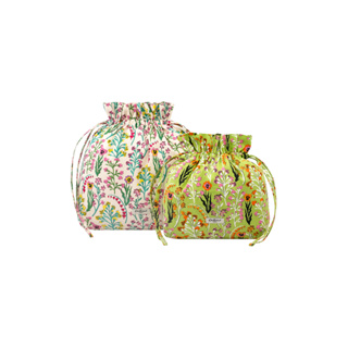 Cath Kidston The Little Hitch Pouches Paper Pansies Cream