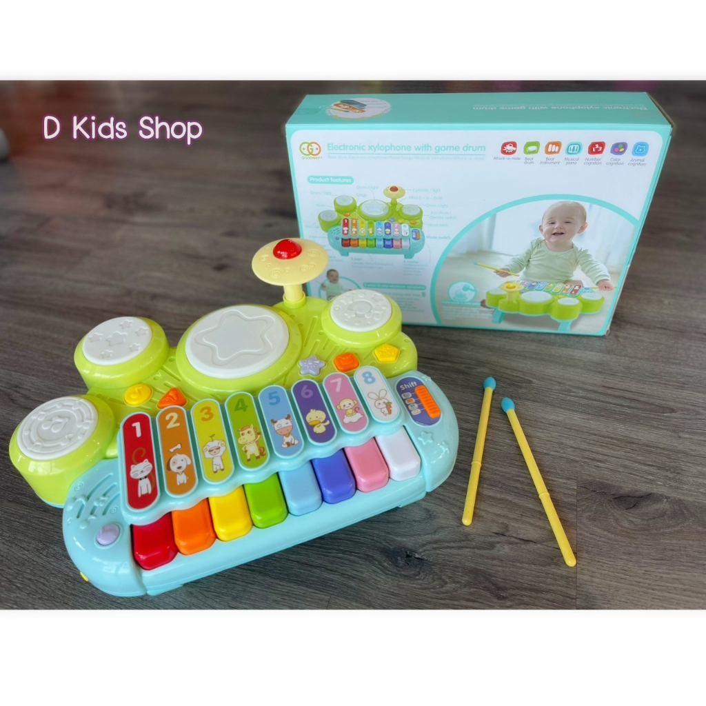 Electronic Xylophone with Drum กลองนิ้งหน่อง ของเล่นเด็ก มีเสียงดนตรี