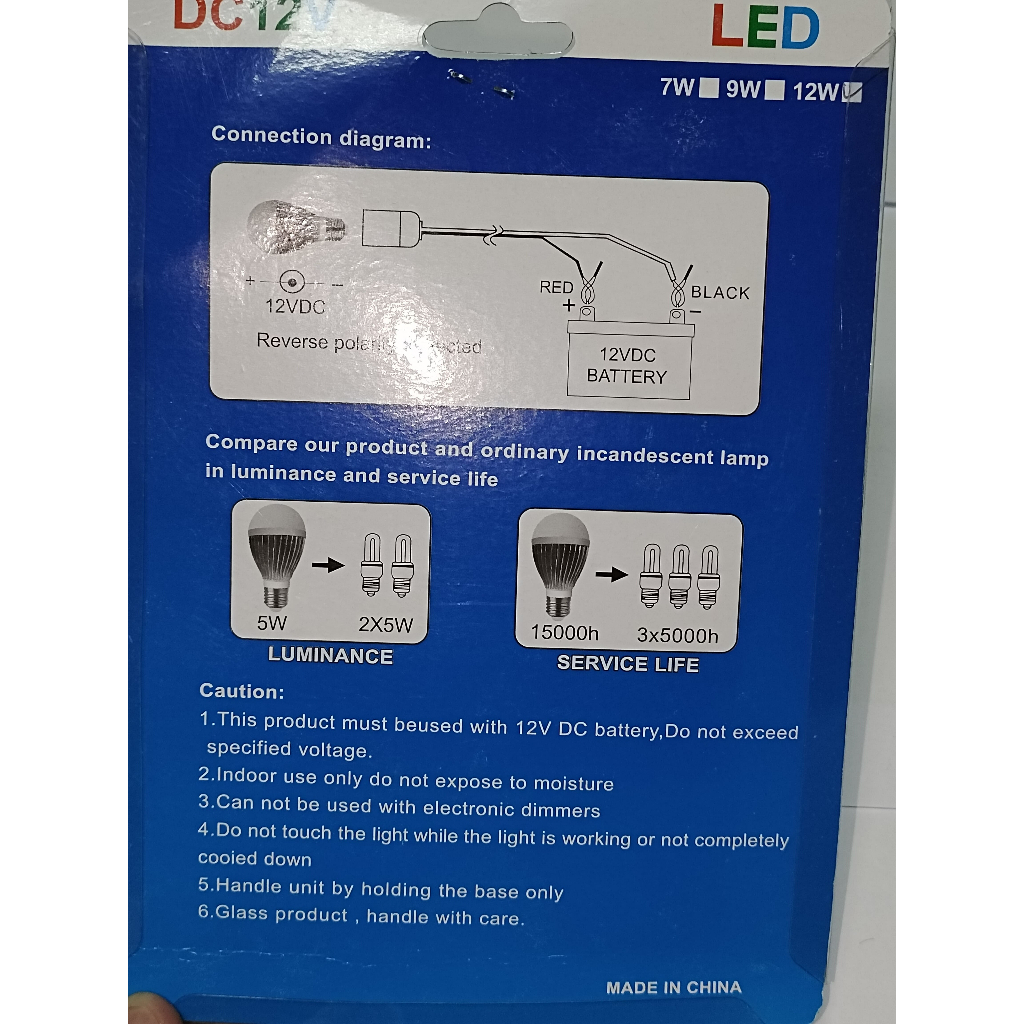 LED BLUB 12V พร้อมขั้ว+สายไฟ+สวิทย์ | Shopee Thailand