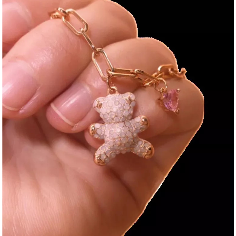 ใหม่-teddys-น่ารักคริสตัลหมีสร้อยข้อมือ-สร้อยข้อมือswarovski-ตุ๊กตารักน่ารัก-วันวาเลนไทน์-ของขวัญ-สร้อยข้อมือปรับได้
