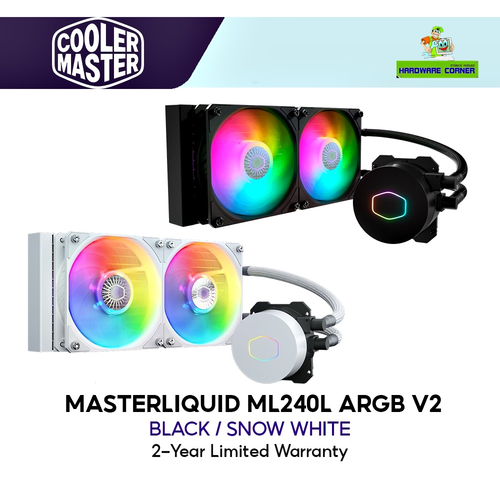 ภาพหน้าปกสินค้าCooler Master Masterliquid ML240L ARGB V2 / 240L Core ARGB Liquid CPU Cooler (MLW-D24M-A18PA-R2) 2y
