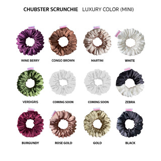 Luxury Color mini-10cm. ยางมัดผม ผ้าซาติน หนานุ่ม Satin Scrunchies ยางรัดผมโดนัท