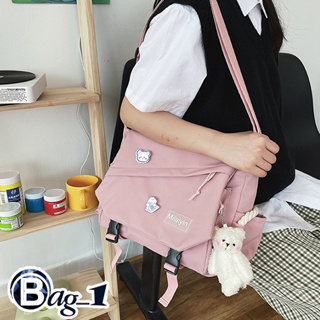 bag_1(BAG1620) L3กระเป๋าสะพายข้าง ผ้าไนล่อน ใบใหญ่ **ไม่มีพวงกุญแจตุ๊กตา**