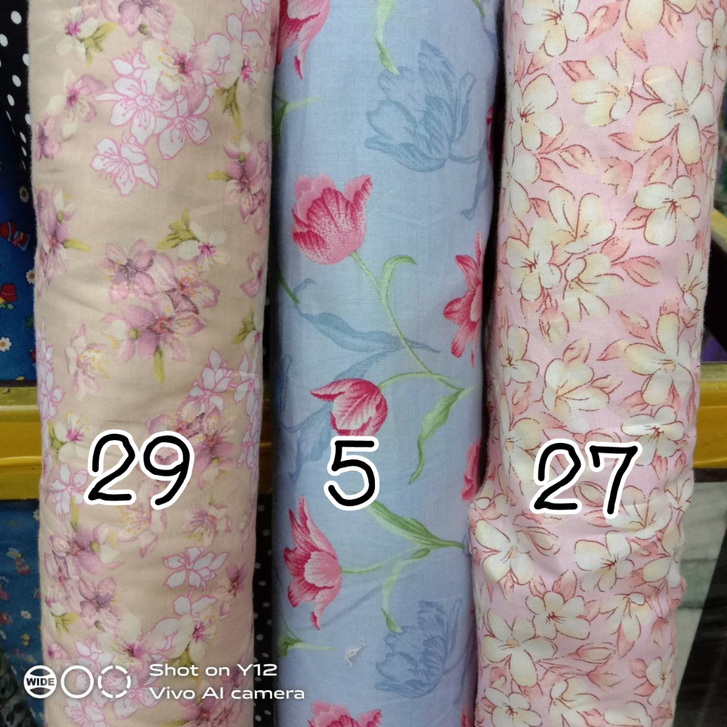 ผ้าฝ้ายมัสลิน-ลายดอกไม้-หน้ากว้าง-44-110ซม-ราคาเมตรละ-100