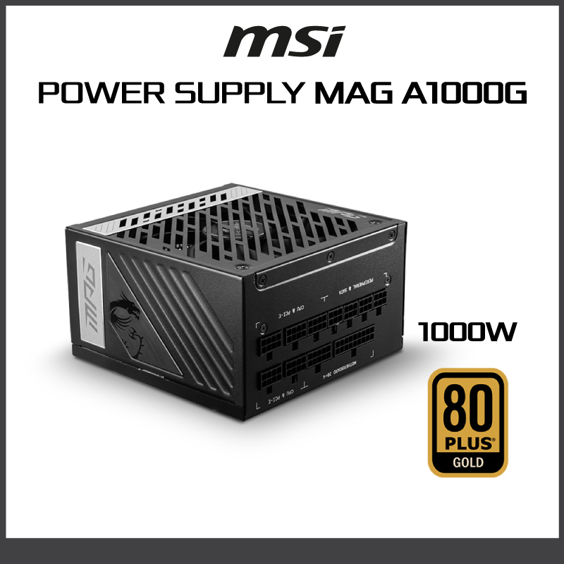 MSI POWER SUPPLY (อุปกรณ์จ่ายไฟ) MPG A1000G 1000W 80 PLUS GOLD (ATX