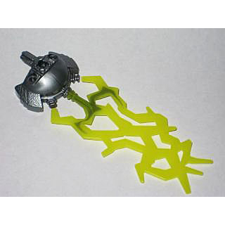 lego-part-ชื้นส่วนเลโก้-no-87812pb01-hero-factory-weapon-triple-lightning-with-marbled-trans-neon-green-bolt-pattern