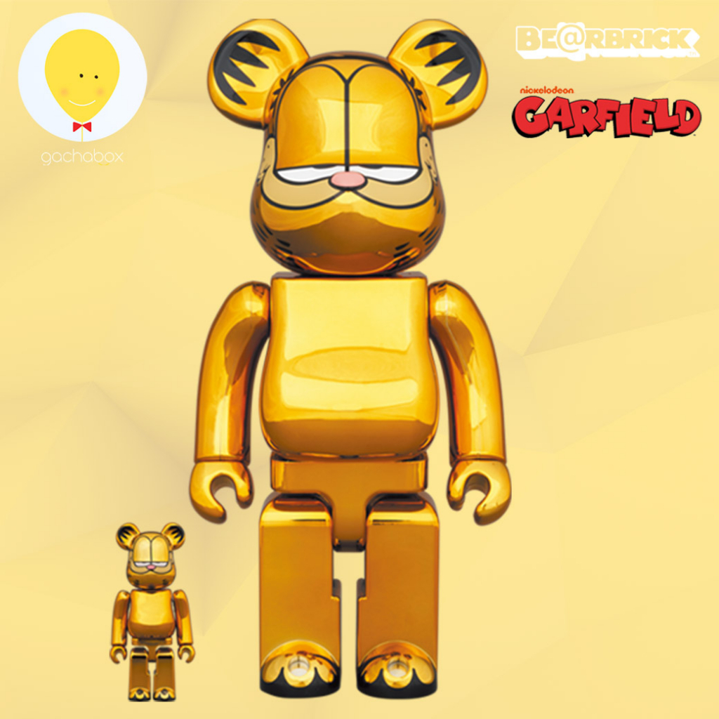 gachabox Bearbrick Garfield Gold Chrome 100%+400% - แบร์บริค ของ