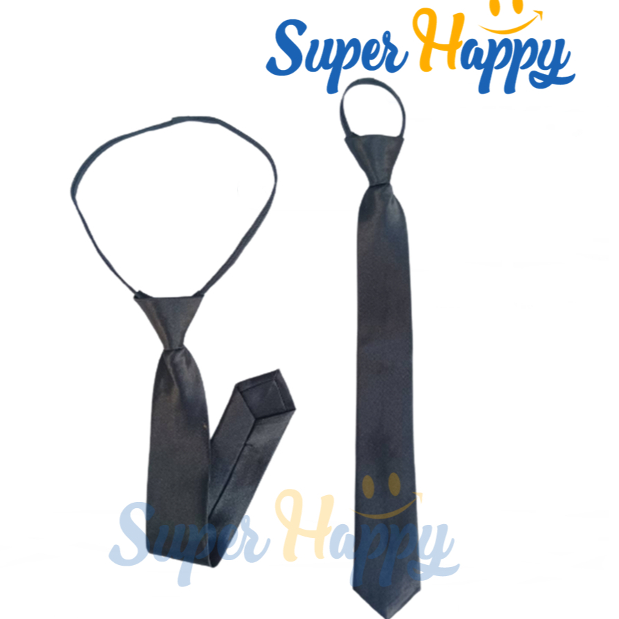 ภาพหน้าปกสินค้าเนคไทด์ สำเร็จรูป แบบมีซิปรูดได้ เนคไทสำเร็จสีดำ สำหรับ ชุดปกติขาว ขนาดมาตรฐาน เนคไทด์มีซิป necktile