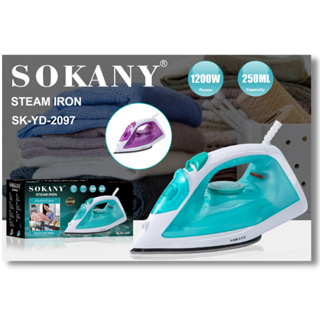 เตารีดไอน้ำ SOKANY รุ่นSK-YD-2097 1200วัตต์ มีปุ่มปล่อยพลังไอน้ำ ปลั๊กไทย มีหลายโหมดให้เลือกใช้ สามารถรีดแห้งได้ เตารีด