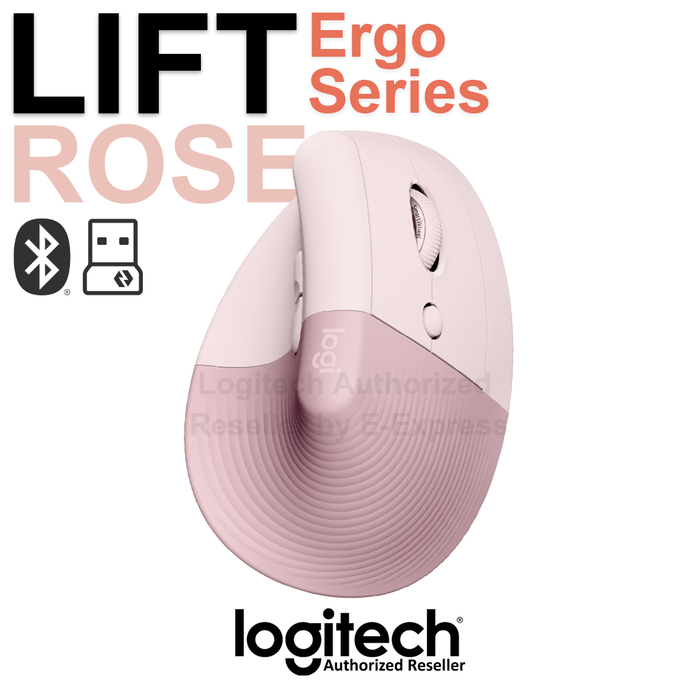Logitech Lift Vertical Ergonomic Mouse (Rose) เม้าส์แนวตั้ง เมาส์เพื่อ ...