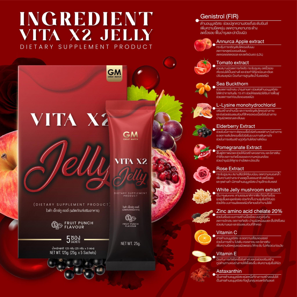 ภาพสินค้าเจลลี่ไซโกโนะ GM Vita X2 Jelly ไวต้า เอ็กซ์ทู เจลลี่ จากร้าน panlann บน Shopee ภาพที่ 5